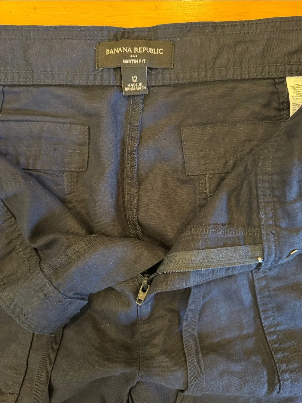 Banana Republic Martin fit linen/cotton wide leg pants
